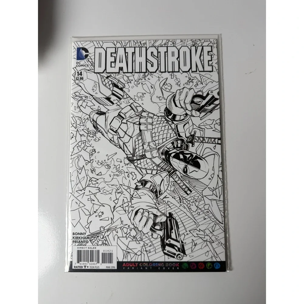 Deathstroke‎ 14 Adult Coloring Book Variant Cover DC Comics 2016 Tyler Kirkham